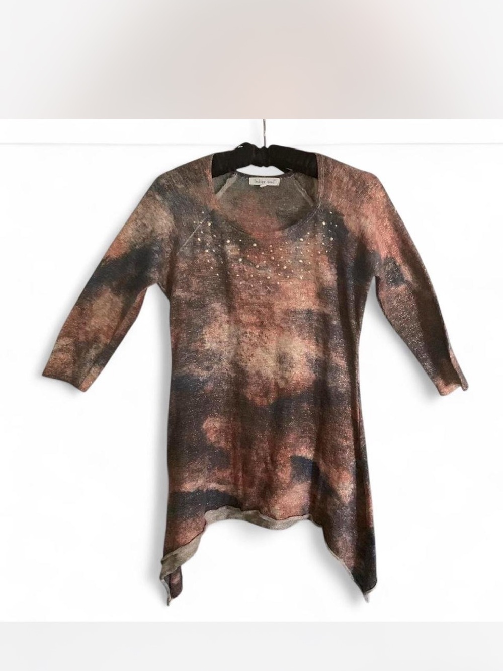 Indigo Soul Hippie Beaded Festival Women’s Multi-Color Studded Tunic Top S